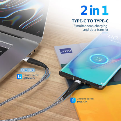 USB C Cable 6FT, 3-Pack - USB C to USB C Fast Charging Cable 60W/3A PD for iPhone 16/15, Samsung Galaxy, and iPad
