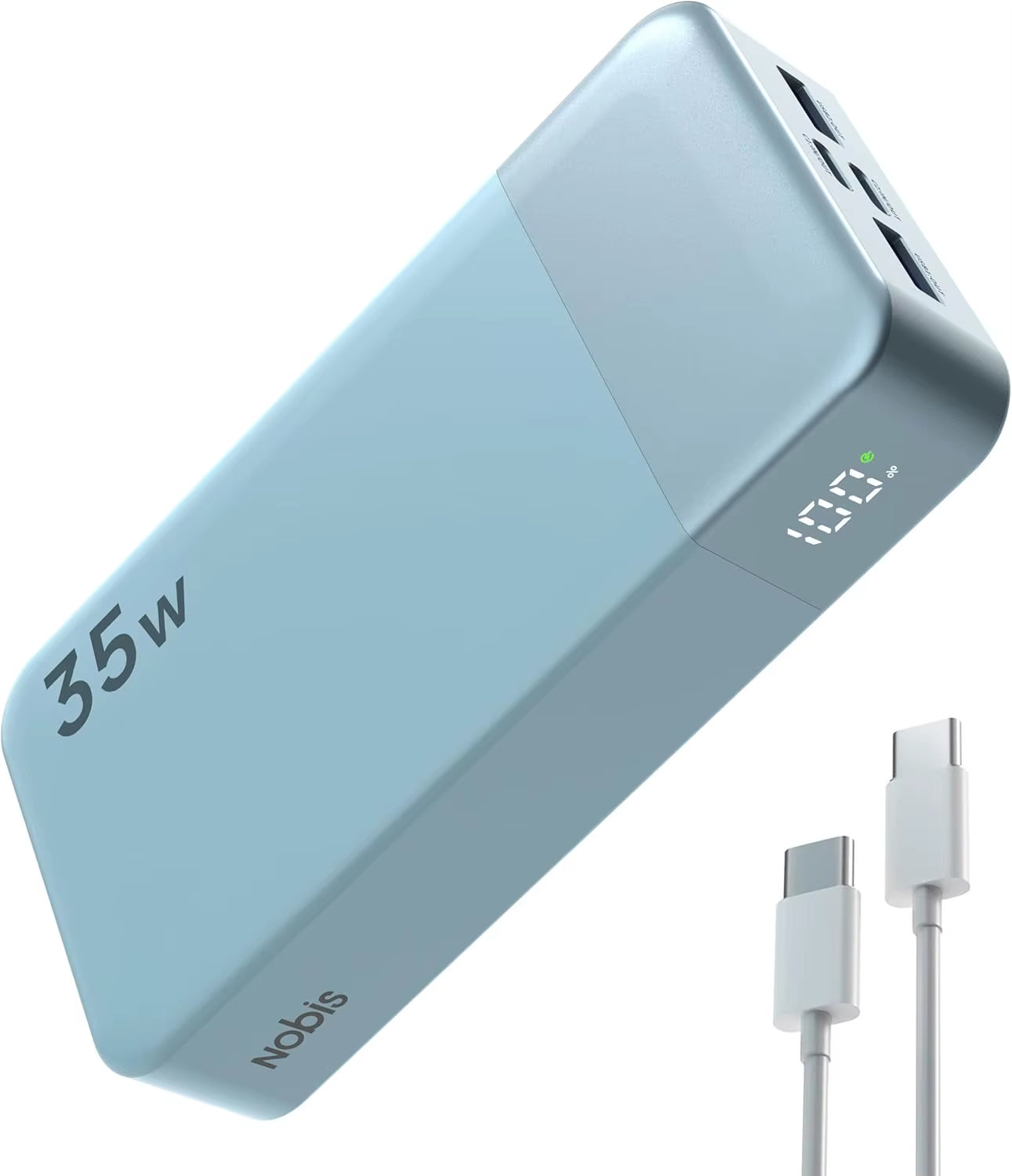 NOBIS 20,000mAh Portable Power Bank with 35W Fast Charging and USB-C Cable